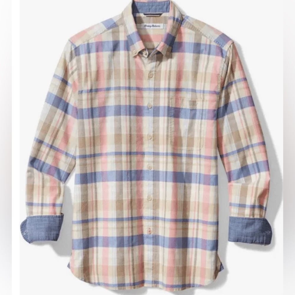Tommy Bahama men's long-sleeve button-down shirt in Mumbai Madras size medium